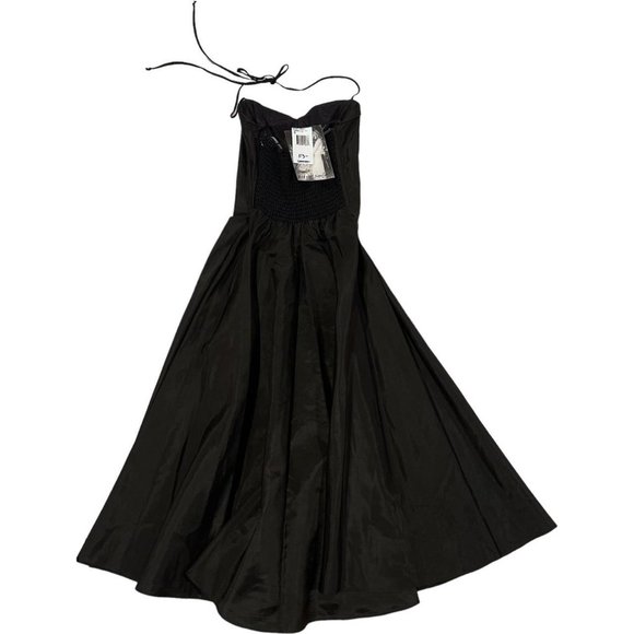 Vintage Betsey Johnson Black Midi Halter Apron Dress NWT - Picture 4 of 4